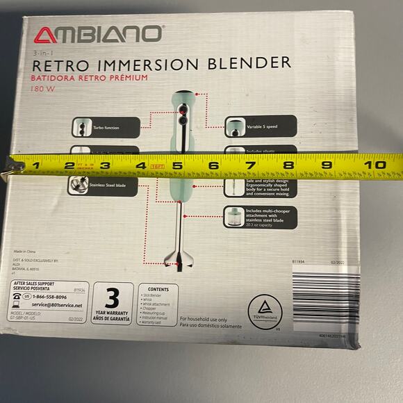 NWT Ambiano 3-in-1 Retro Immersion Blender Brand New 180W - Picture 5 of 7